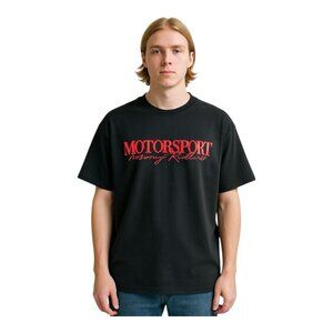 Manfinity Men Motorsport Graphic Shirt~Size XL~Black Red Short Sleeve Tee~L10 01